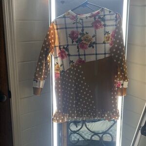 Floral and Polka Dot Long Sleeve Top